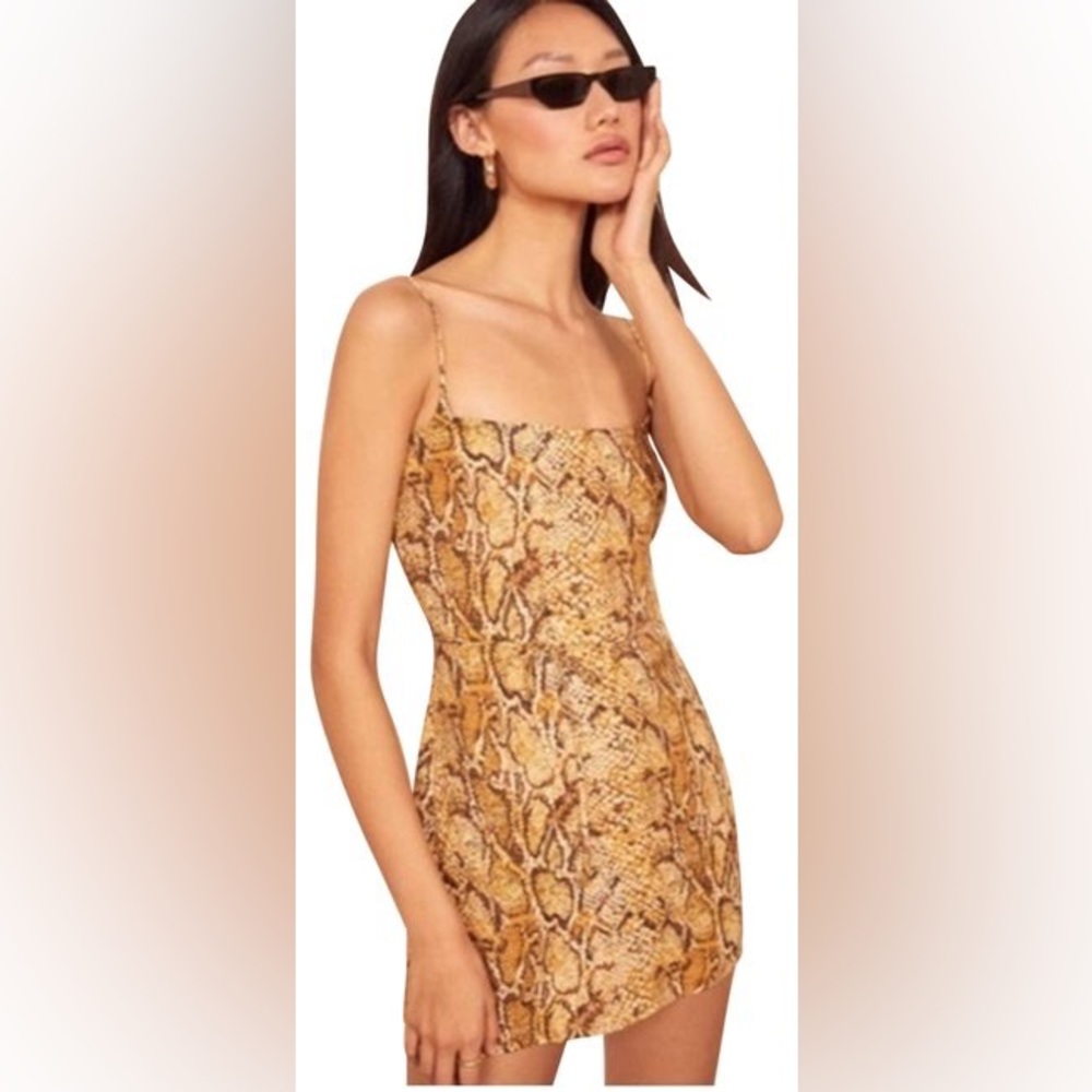 Reformation Vivette Snakeskin Dress